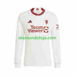 Camisola Manchester United Homem Equipamento Terceiro 2023-2024 Manga Comprida